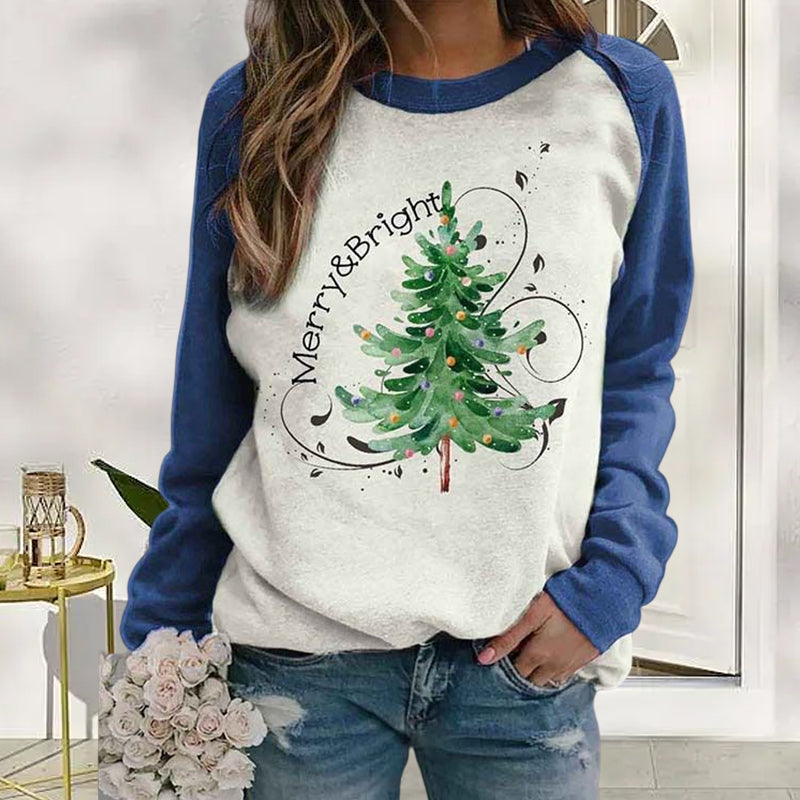 Damen-Sweatshirt mit Weihnachtsbaum