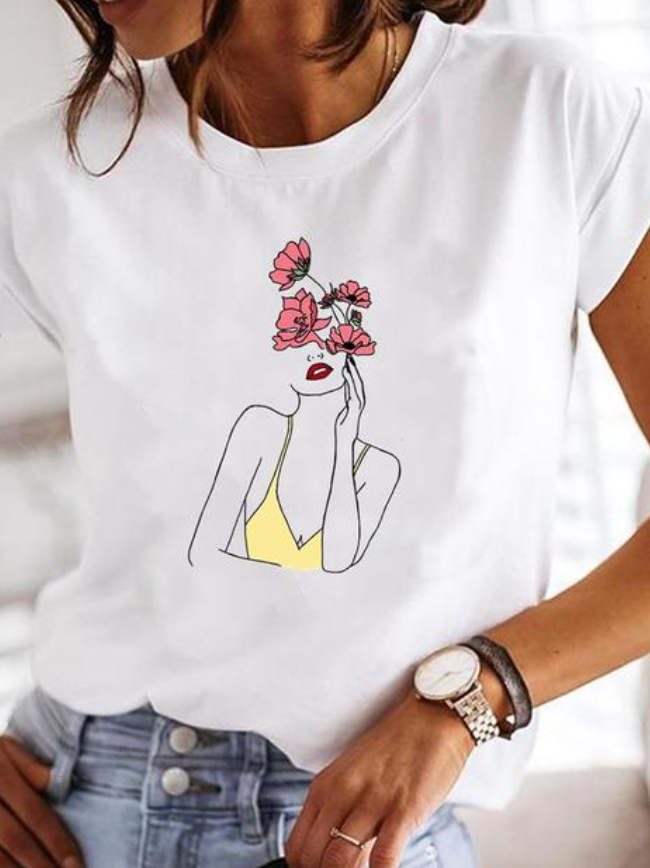 Damen-T-Shirt im Slim Fit mit Print