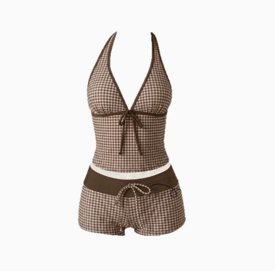 Damen-Tankini mit Polka Dots und verstellbarem Neckholder