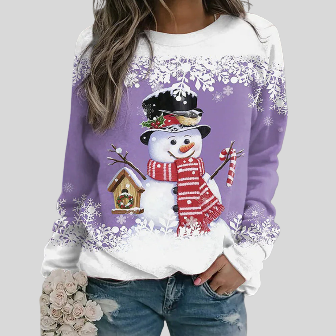 Damen-Weihnachtssweatshirt mit Schneemann