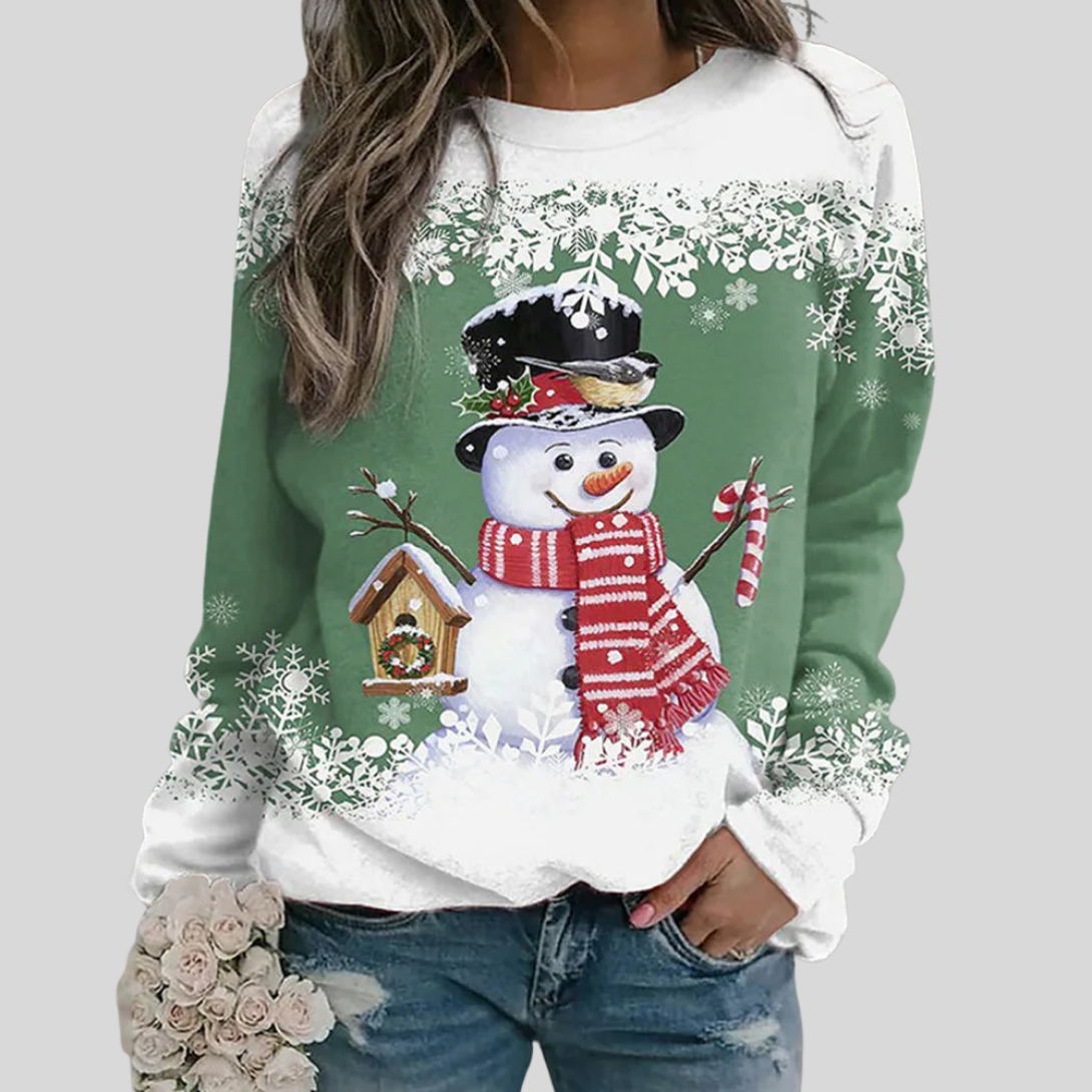 Damen-Weihnachtssweatshirt mit Schneemann
