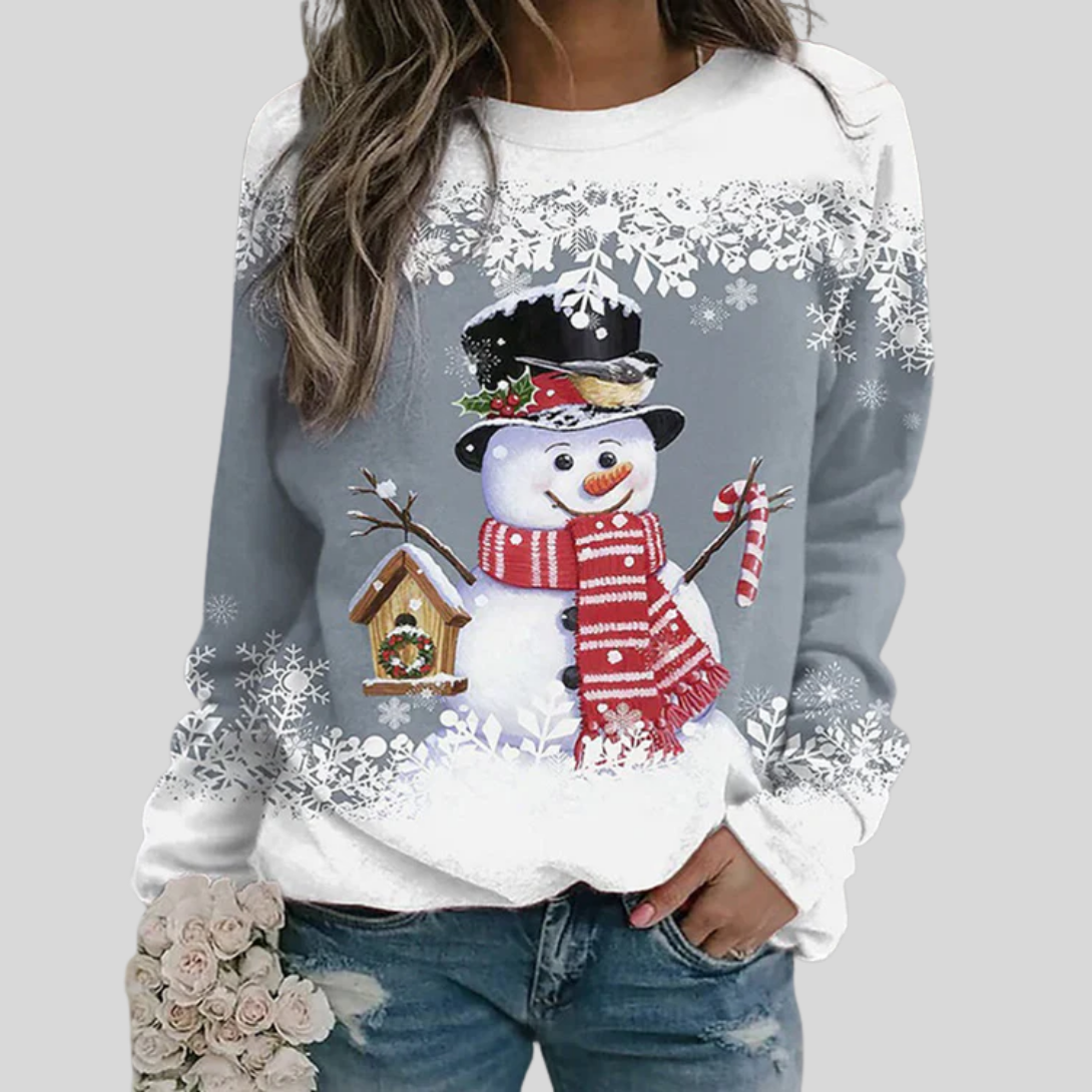 Damen-Weihnachtssweatshirt mit Schneemann