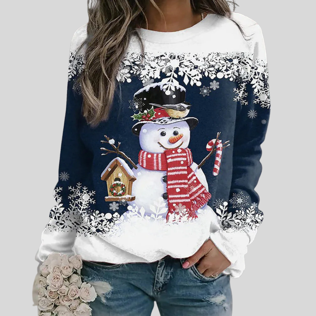 Damen-Weihnachtssweatshirt mit Schneemann