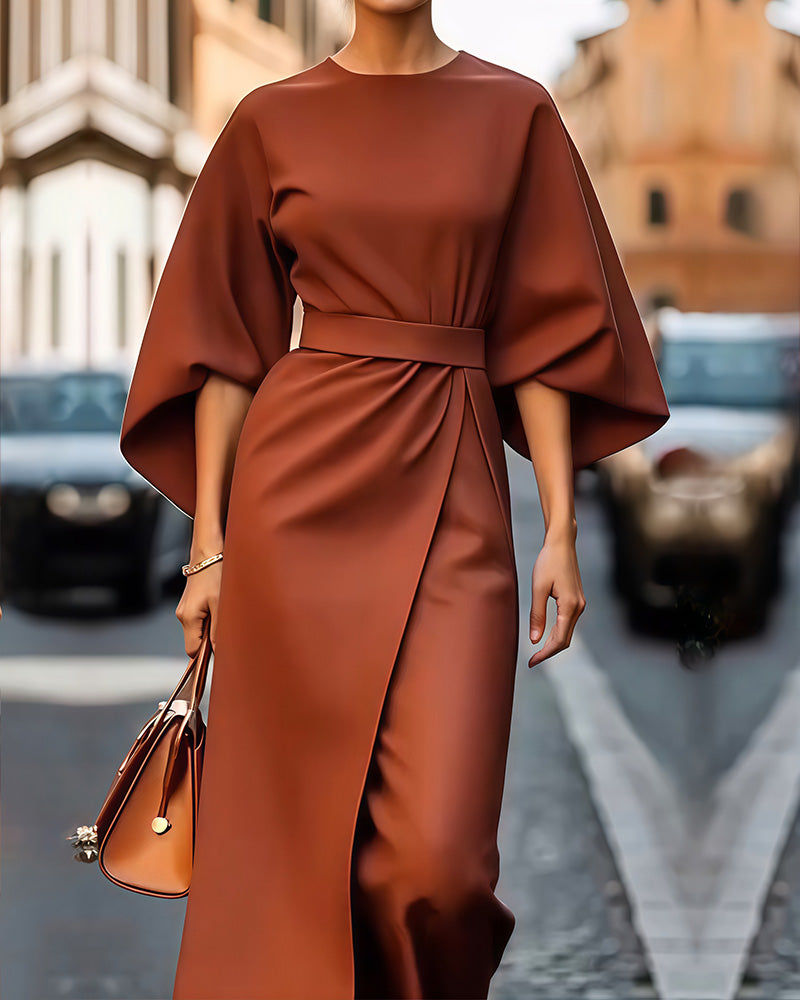 Damen-Wickelkleid in Midilänge