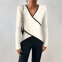 Damen-Wickelpullover mit V-Ausschnitt