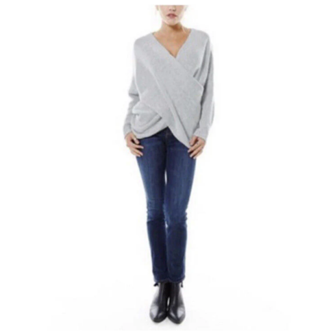 Damen-Wickelpullover mit V-Ausschnitt