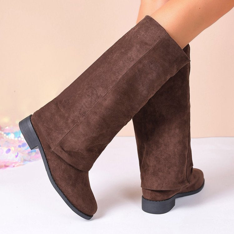 Damen-Winterstiefel aus weichem Wildleder