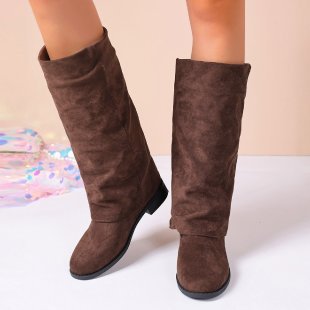 Damen-Winterstiefel aus weichem Wildleder