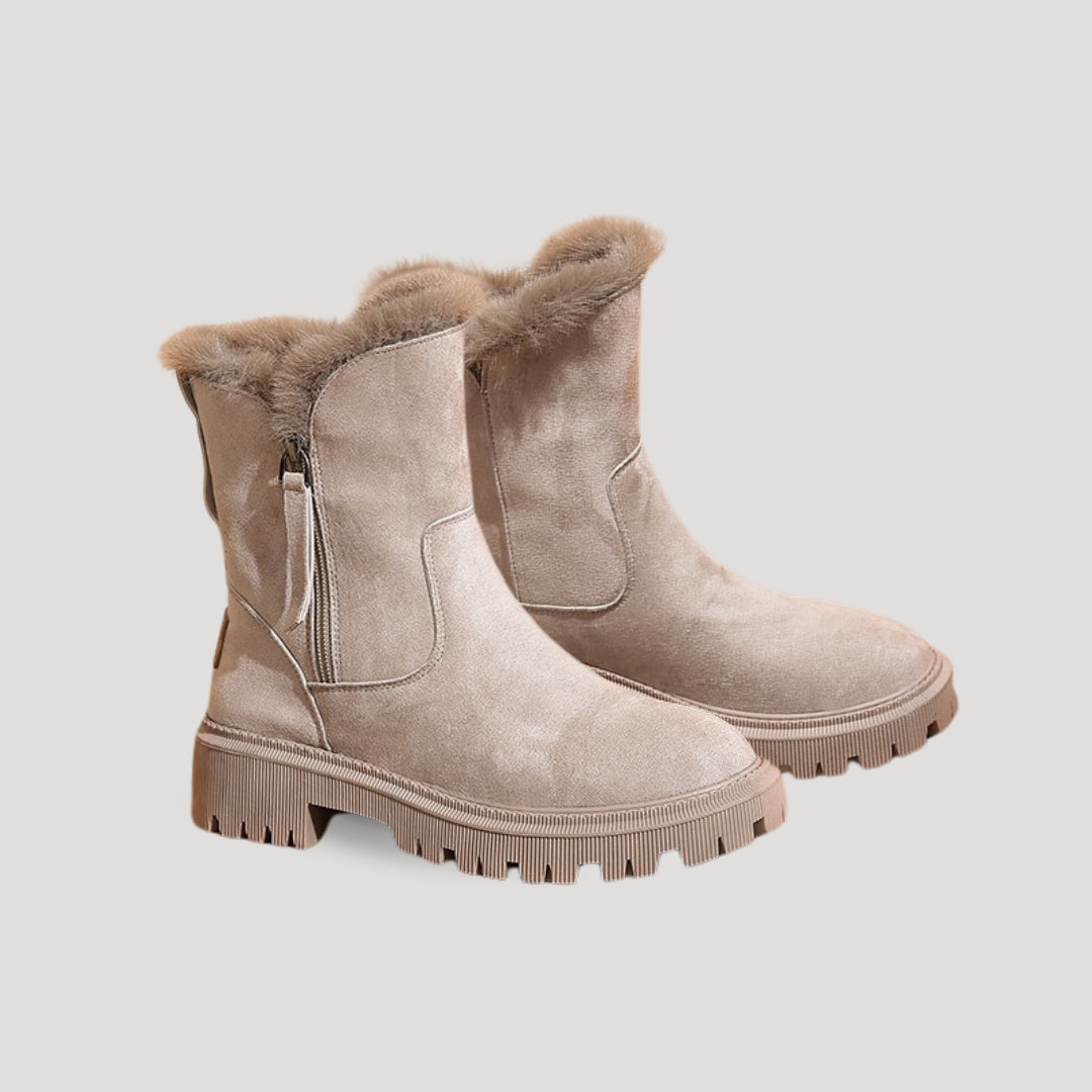 Damen-Winterstiefel mit hohem Schaft und robuster Sohle