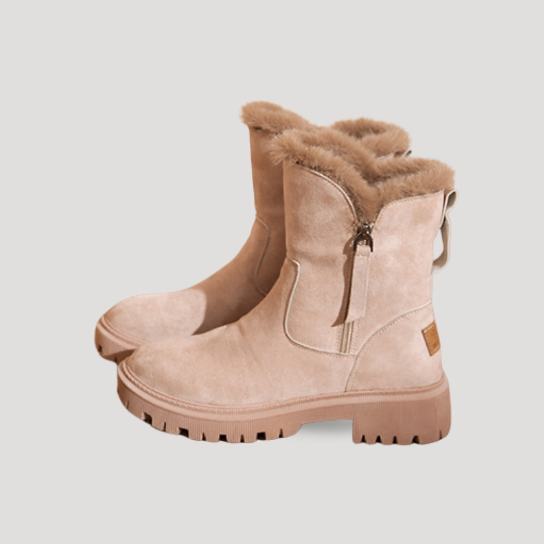 Damen-Winterstiefel mit hohem Schaft und robuster Sohle