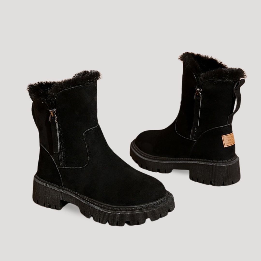 Damen-Winterstiefel mit hohem Schaft und robuster Sohle