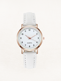 Damenarmbanduhr aus Leder in Roségold