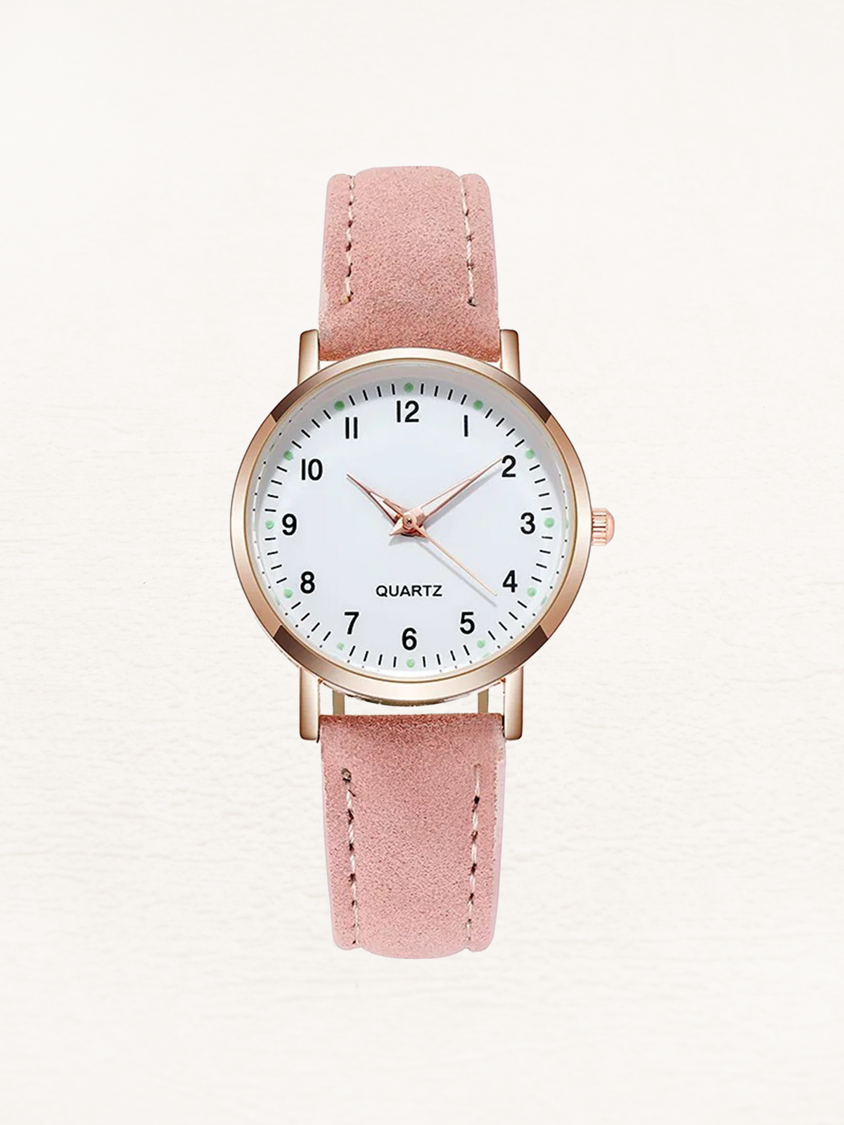 Damenarmbanduhr aus Leder in Roségold