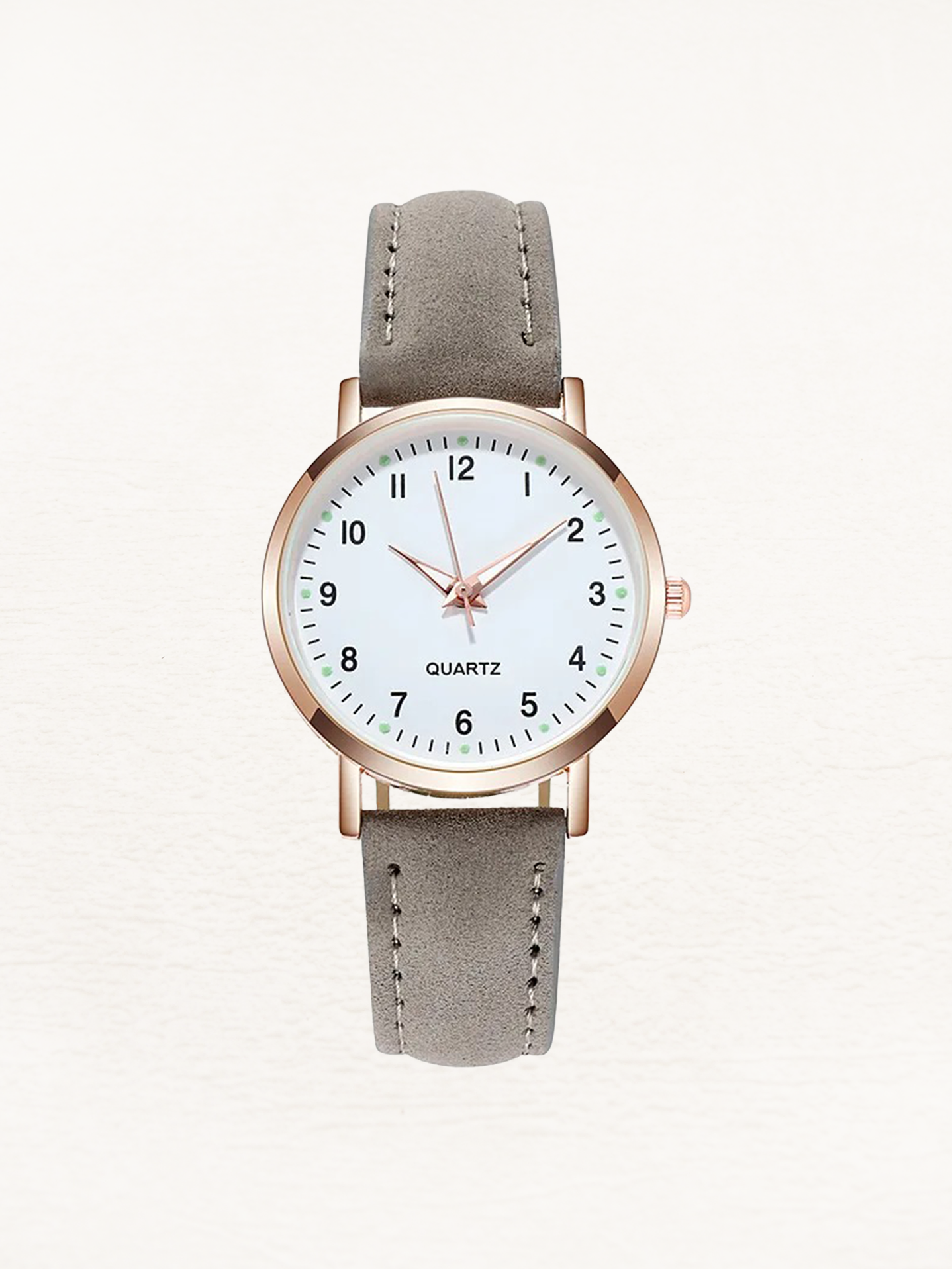 Damenarmbanduhr aus Leder in Roségold