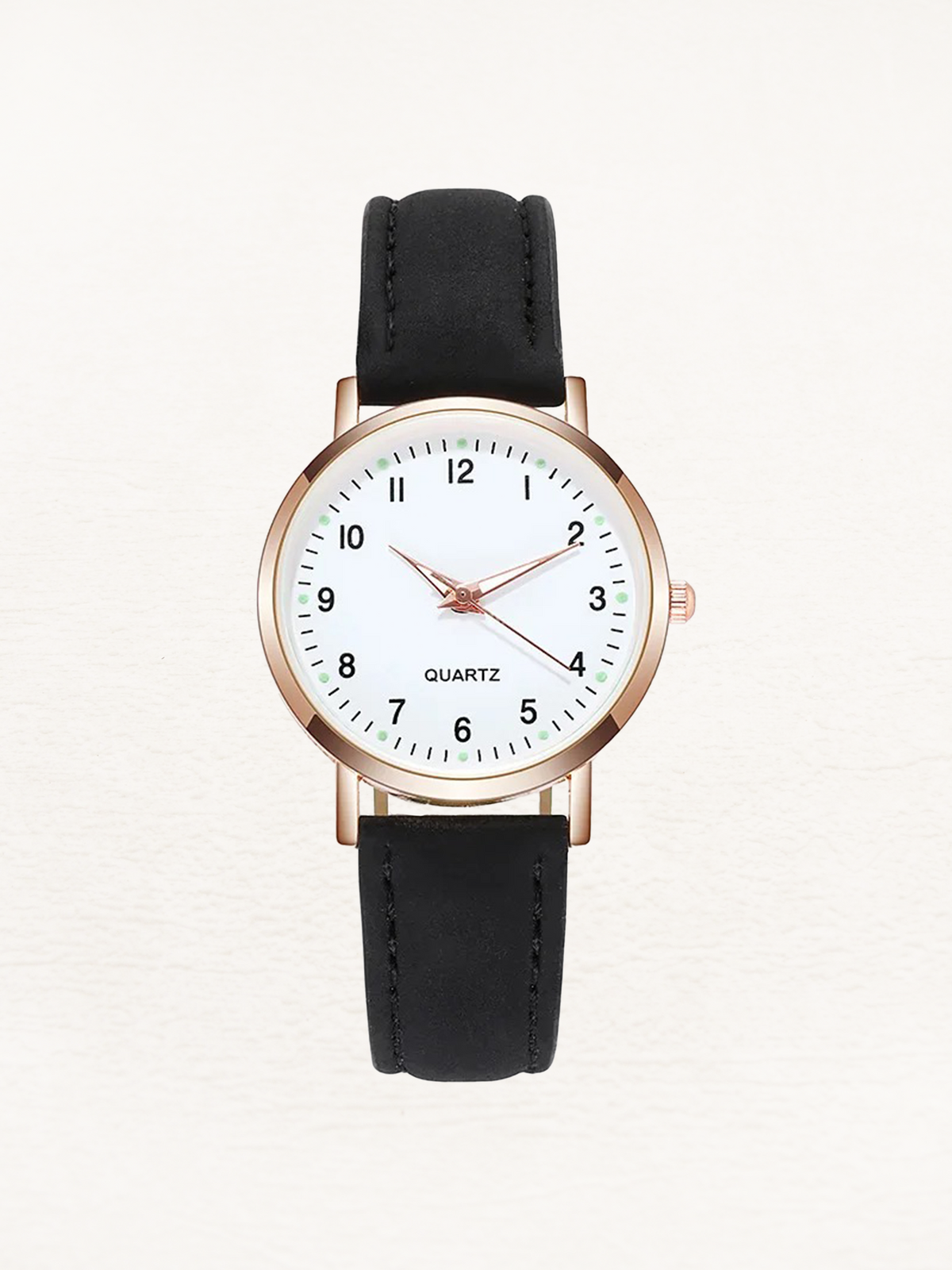 Damenarmbanduhr aus Leder in Roségold