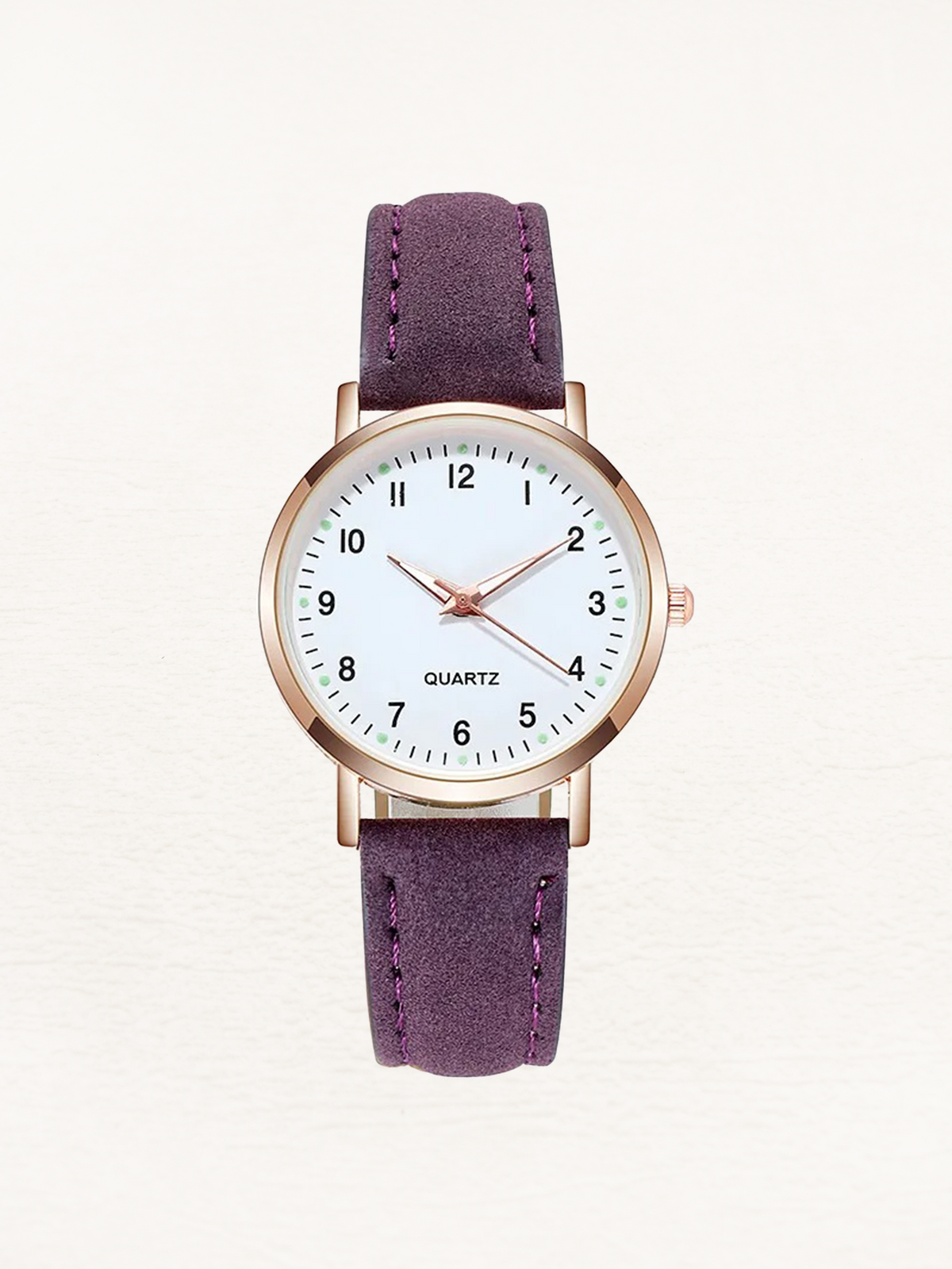 Damenarmbanduhr aus Leder in Roségold