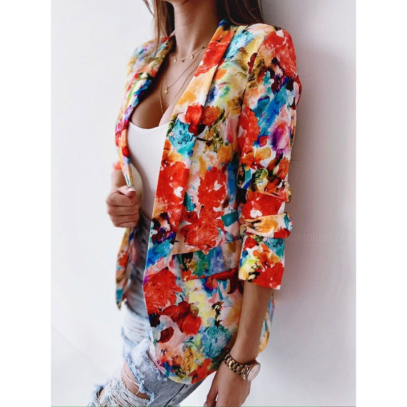 Damenblazer mit botanischem Muster