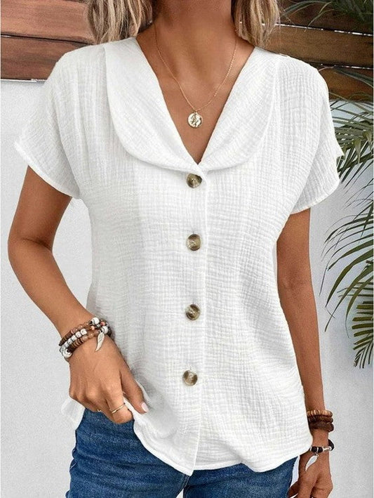 Damenbluse mit Struktur und Knopfleiste