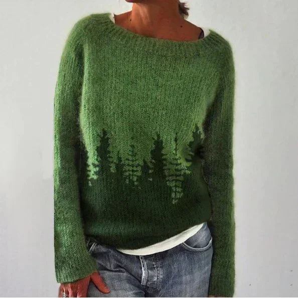 Damenpullover mit Fair-Isle-Muster und Rundhalsausschnitt