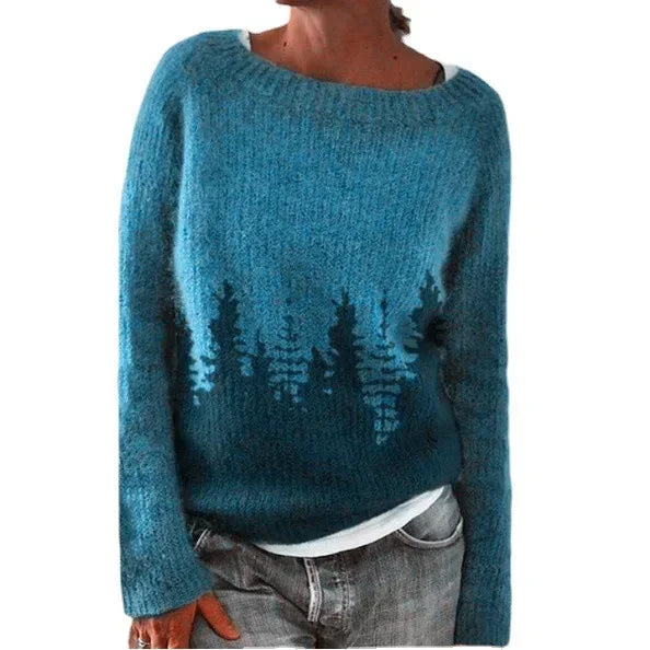 Damenpullover mit Fair-Isle-Muster und Rundhalsausschnitt