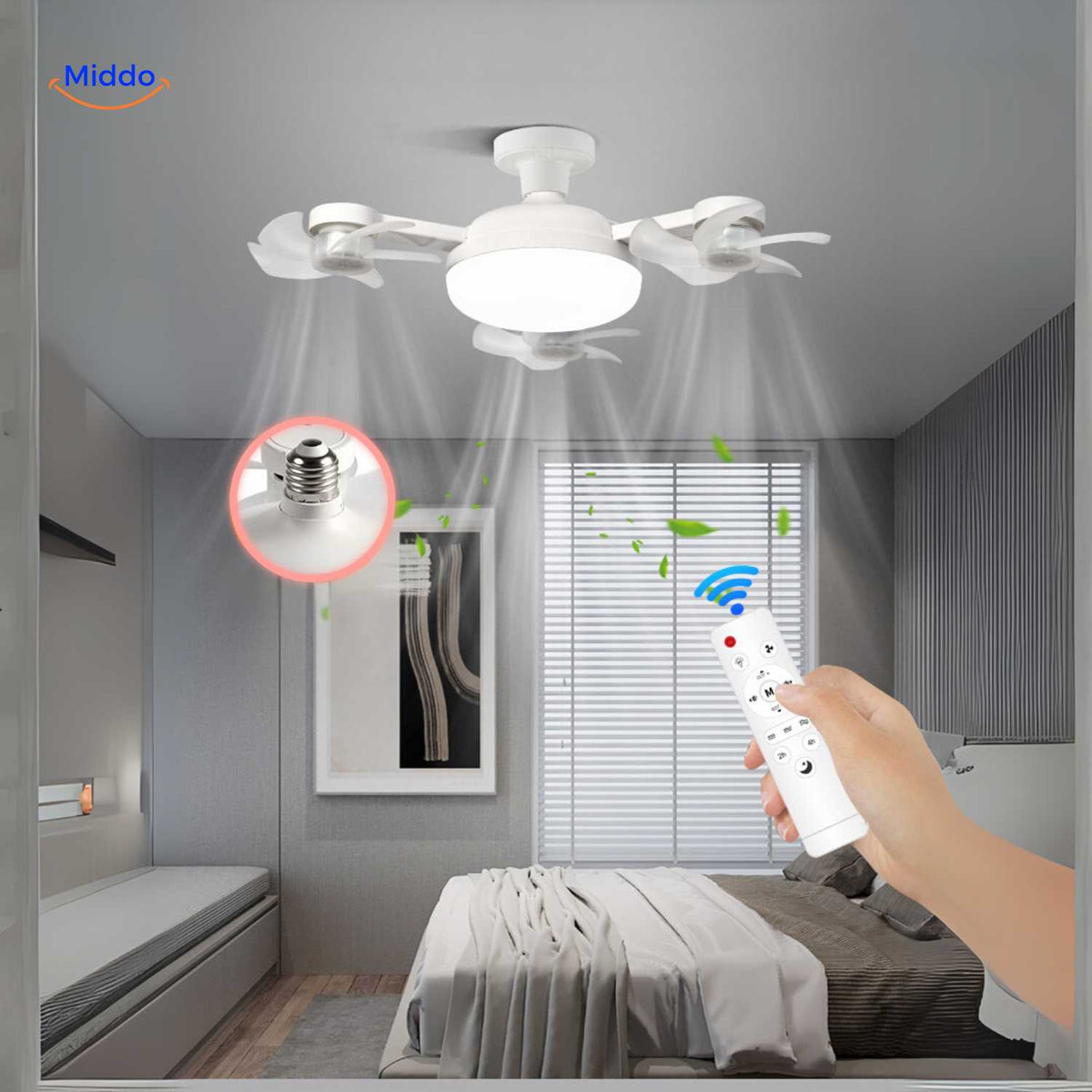 Deckenventilator mit Licht | LED, E27-Fassung & stilvolles Deckendesign