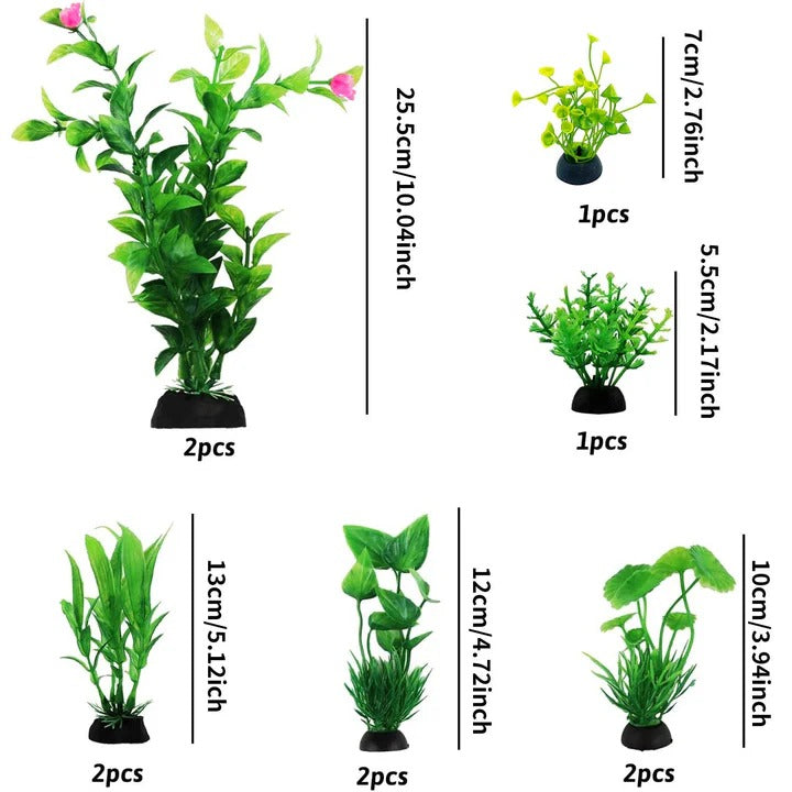 Dekorative künstliche Aquarienpflanzen, 10er-Set