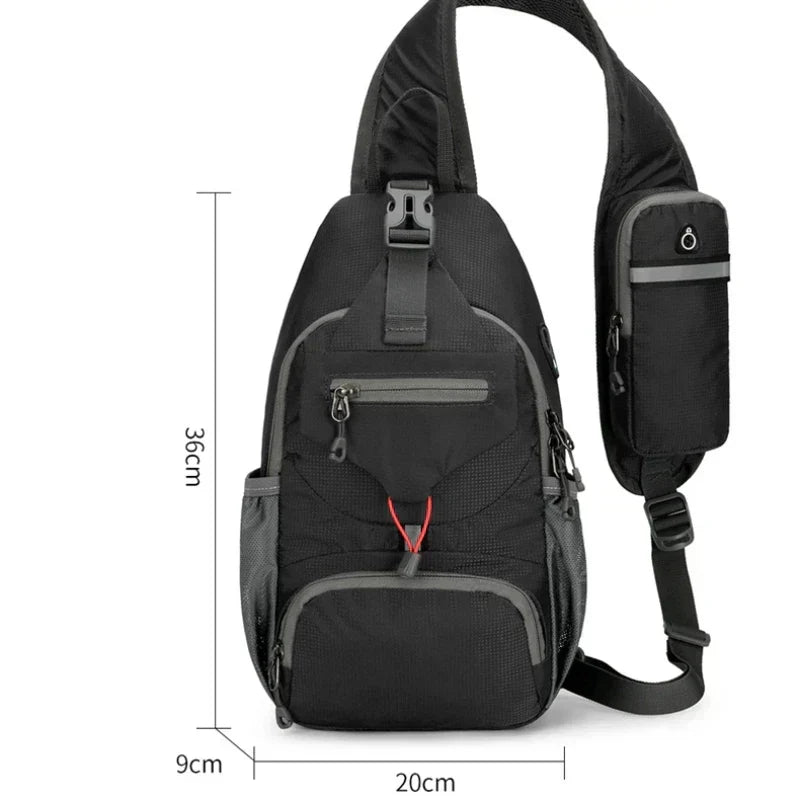 Diebstahlsicherer, wasserdichter Sling-Rucksack mit vielen Taschen – leichte Crossbody-Reisetasche