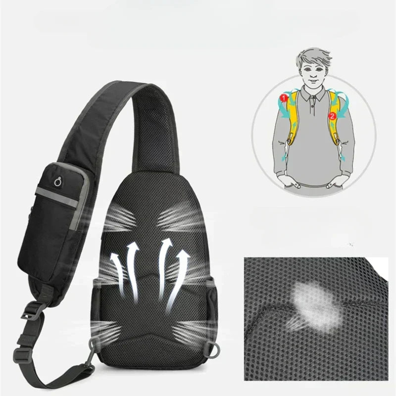 Diebstahlsicherer, wasserdichter Sling-Rucksack mit vielen Taschen – leichte Crossbody-Reisetasche