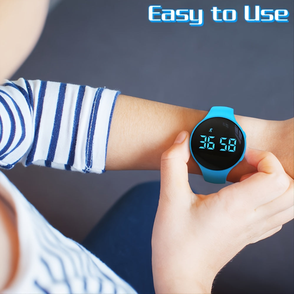 Digitale LED-Schrittzähler-Uhr mit Vibrationsalarm – Fitness-Tracker für Kinder