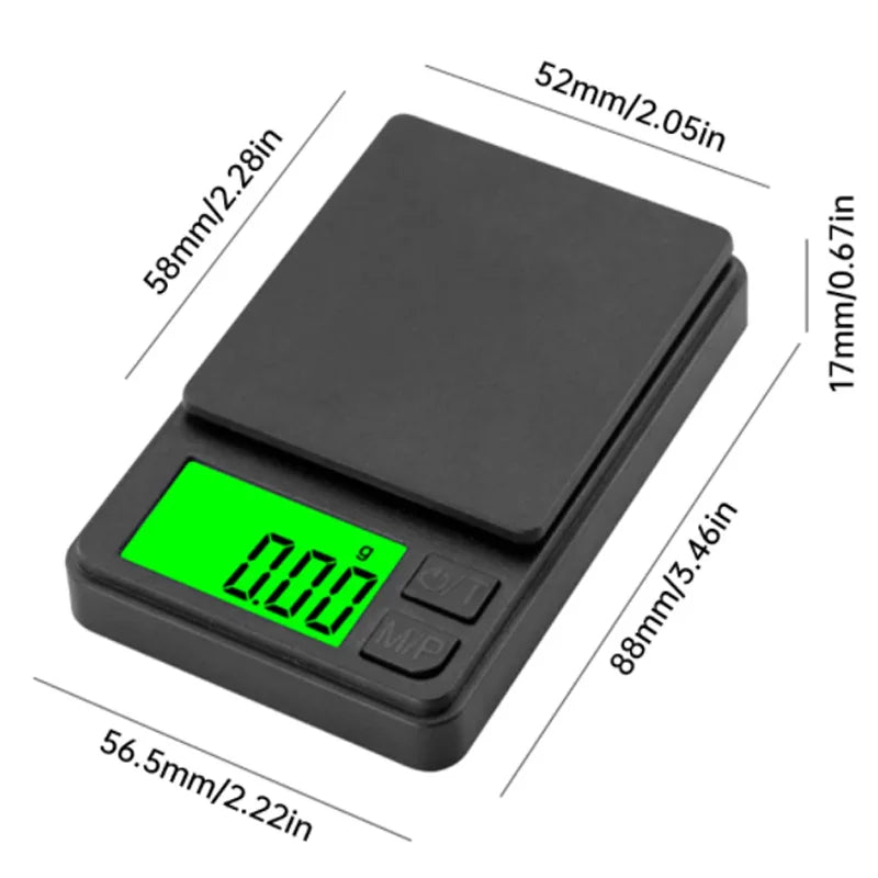 Digitale Taschenwaage – 1000 g Kapazität, 0,1 g Genauigkeit