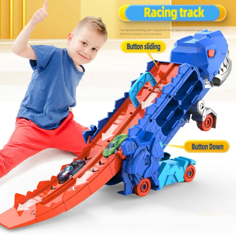 DinoRacer Spielset – Transformierbares Dinosaurier-Rennabenteuer