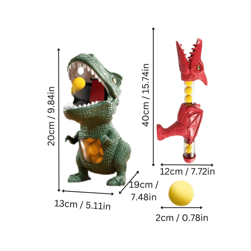 Dinosaurier-Schießspiel für Kinder mit weichen Schaumstoffbällen und Zielscheibe