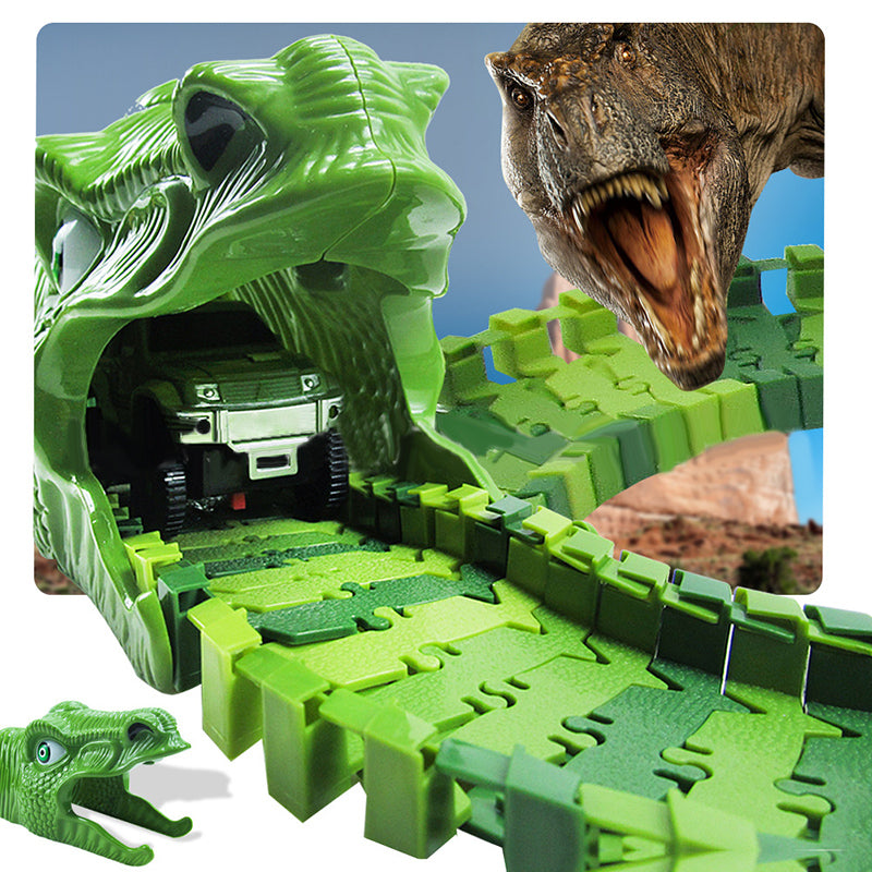 Dinosaurier-Spielzeug-Set – 360°-Abenteuer-Rennbahn mit Licht und Sound