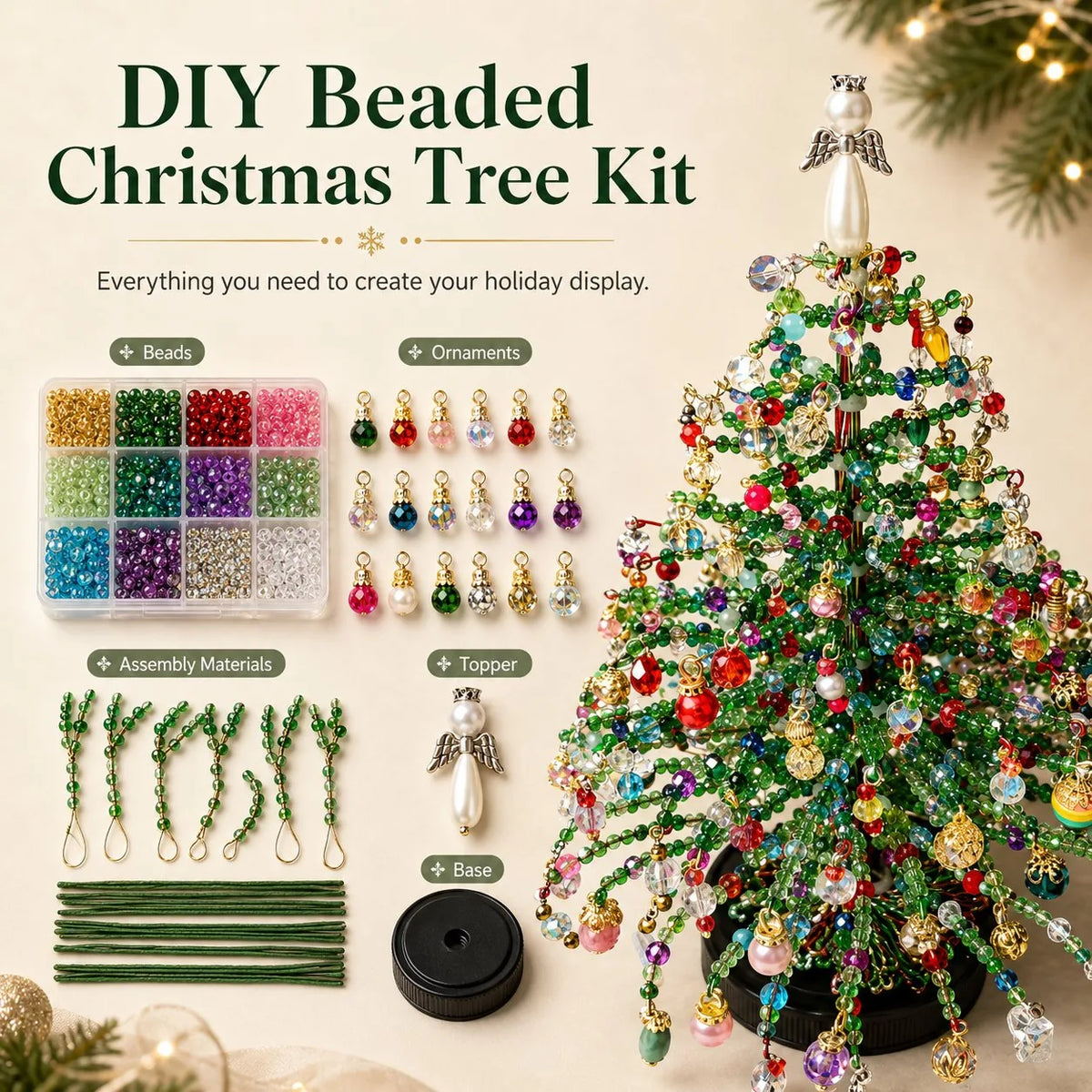 DIY-Set für Perlen-Weihnachtsbaum
