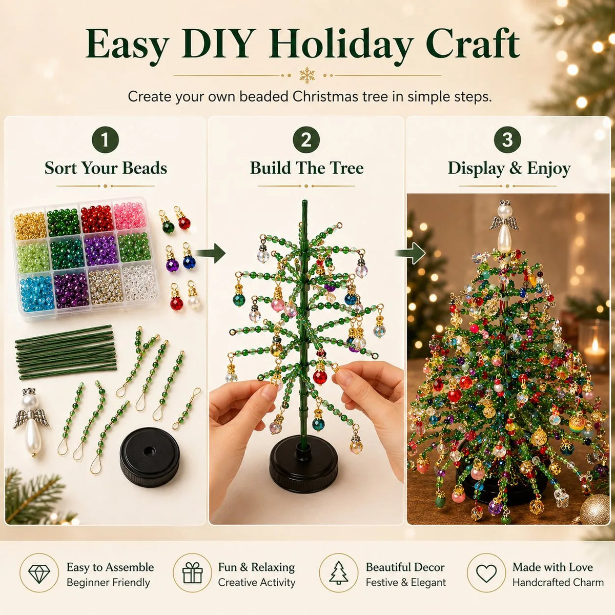 DIY-Set für Perlen-Weihnachtsbaum