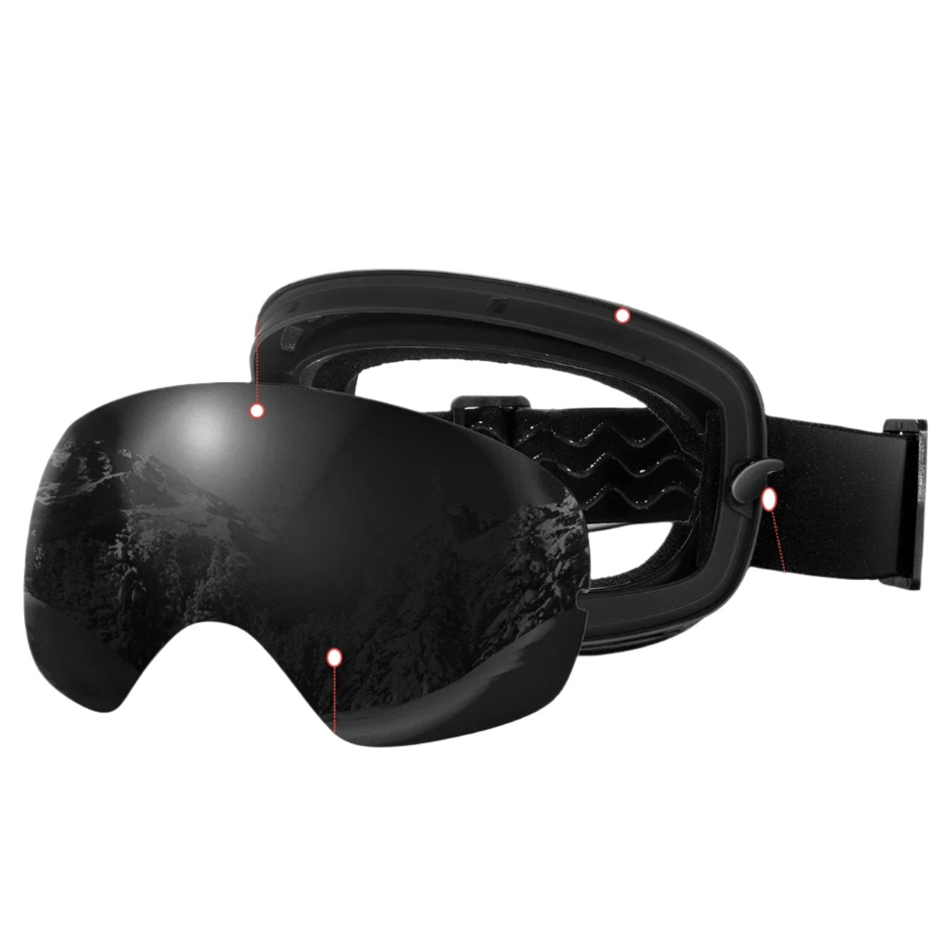 Doppelschichtige Anti-Beschlag-Skibrille