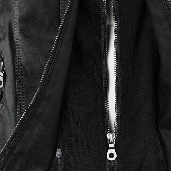 Doppelt gefütterte Lederjacke mit Kapuze – warme und stilvolle Damenjacke