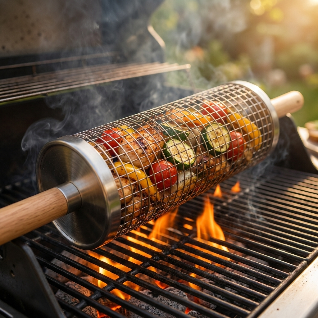 Drehbarer Grillkorb