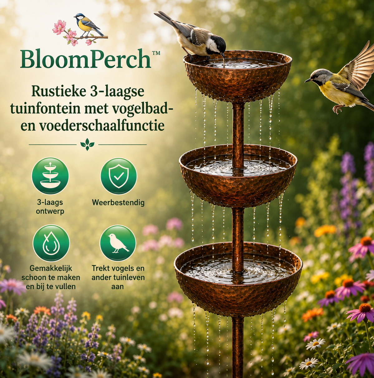 Dreistöckige Vogeltränke