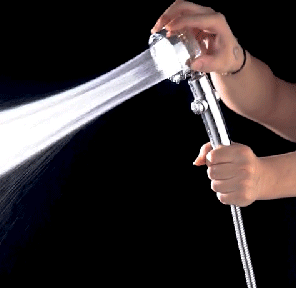 Duschkopf aus Metall mit Mikrodüsen, 360° drehbar, Ein-/Ausschalter, druckerhöhend und wassersparend