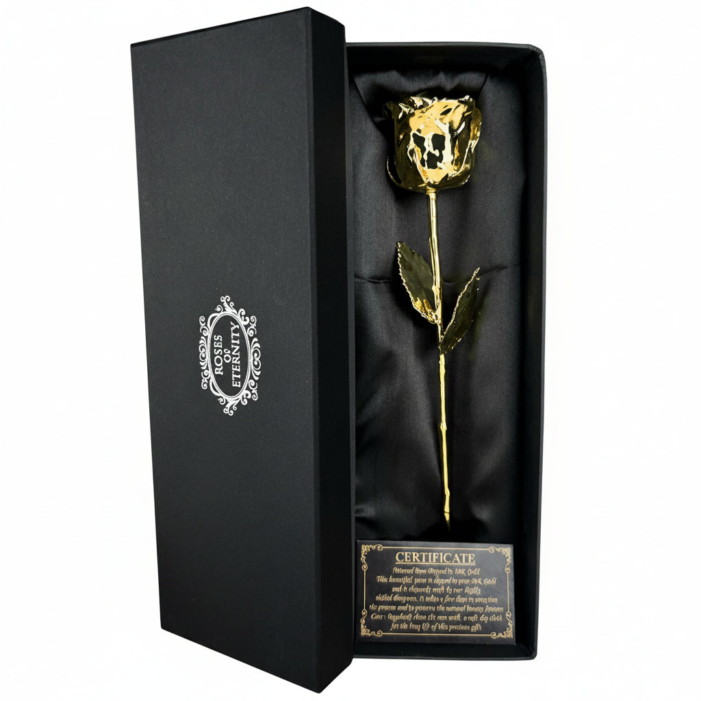 Echte Rose mit 24K Gold überzogen als zeitloses Liebesgeschenk