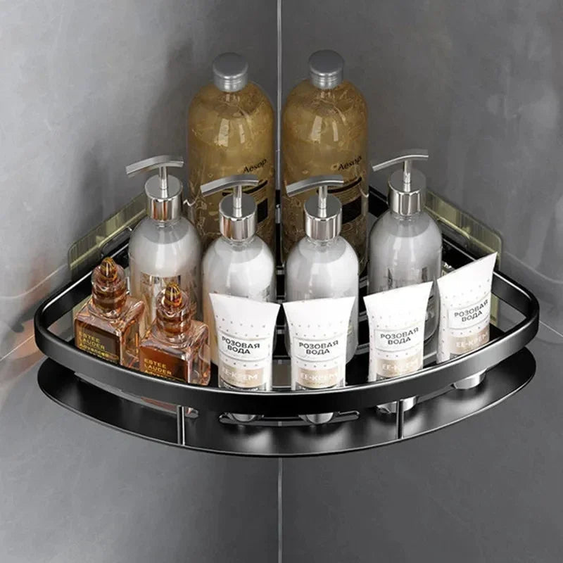 Eck-Badezimmerregal aus Aluminium – Funktionaler Organizer für Shampoo und Zubehör