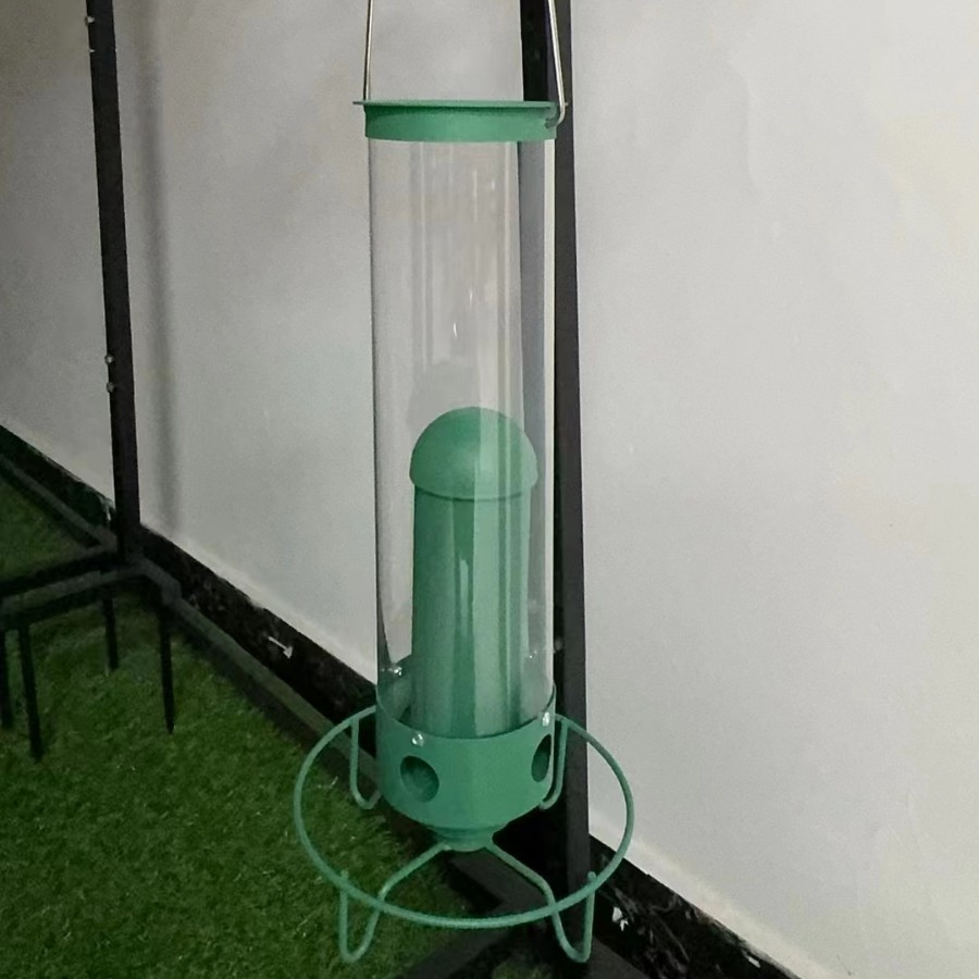 Eichhörnchensichere Röhren-Vogelfutterstation aus Metall zum Aufhängen für Garten und Außenbereich