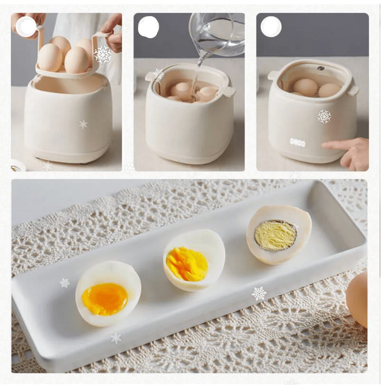 Eierkocher mit sechs Programmen – schnelles und präzises Kochen – perfekt für den täglichen Gebrauch