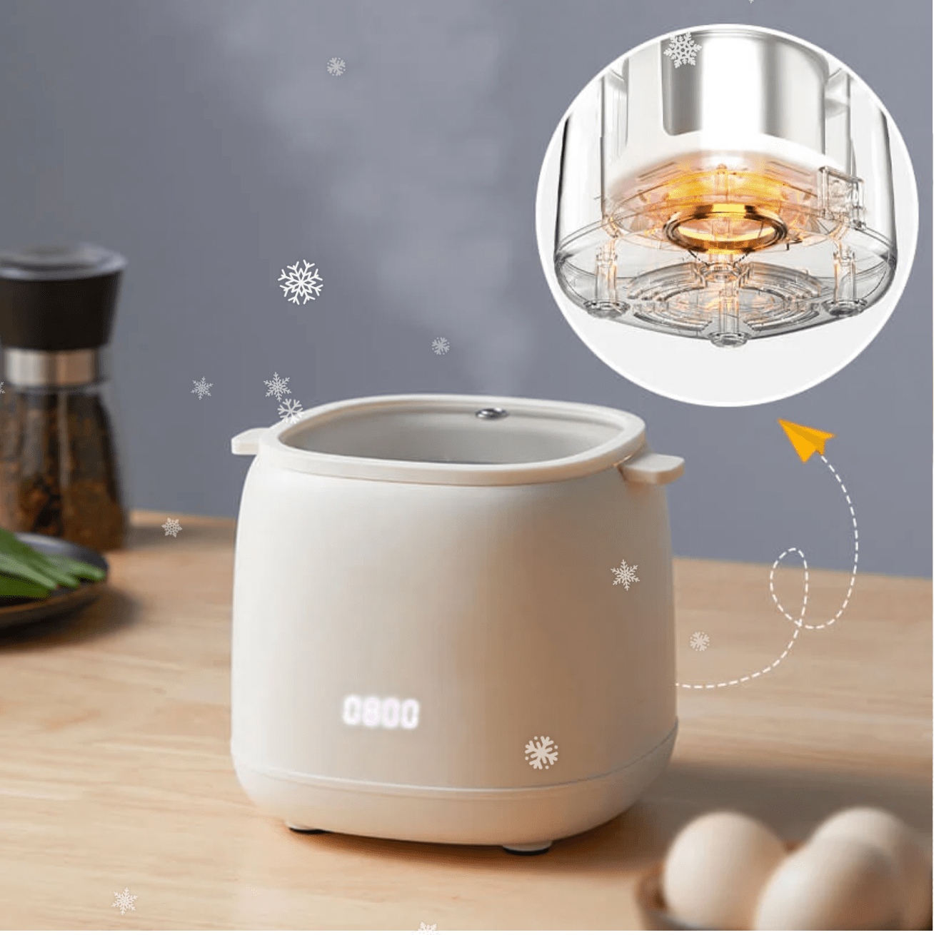 Eierkocher mit sechs Programmen – schnelles und präzises Kochen – perfekt für den täglichen Gebrauch