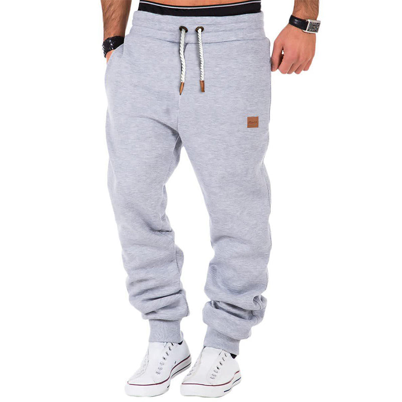 Einfarbige Herren-Jogginghose mit Kordelzug und elastischem Bund