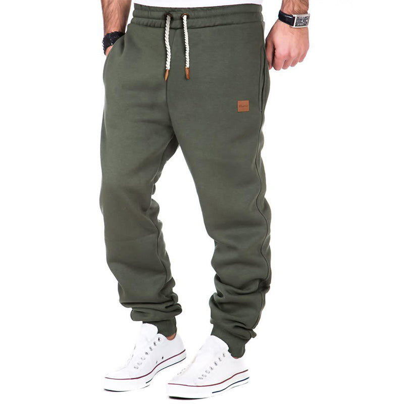 Einfarbige Herren-Jogginghose mit Kordelzug und elastischem Bund