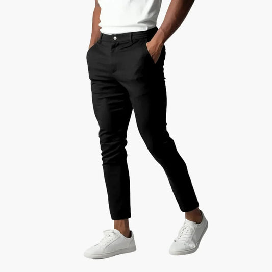 Elastische Herren-Chinohose mit Bund und geradem Bein