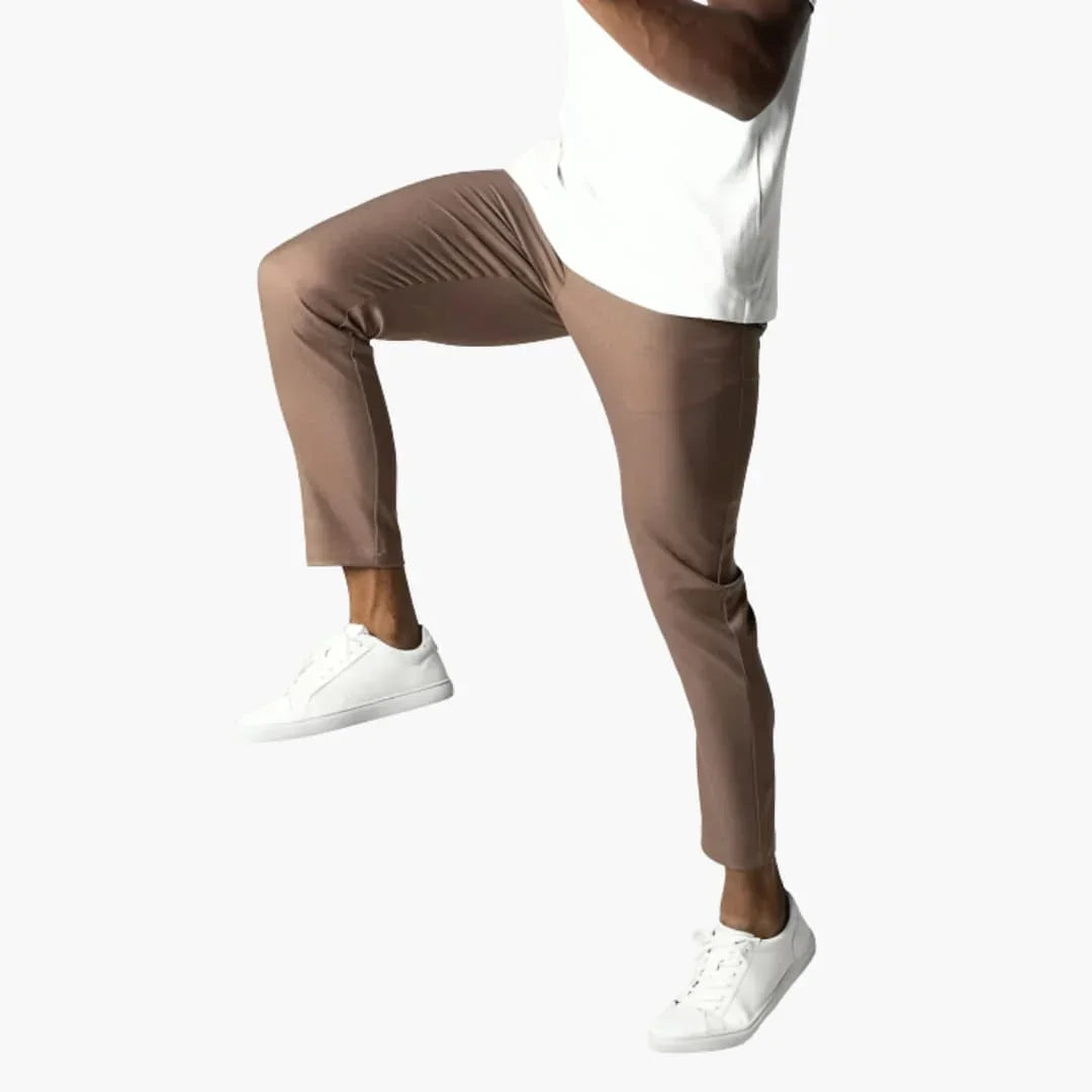 Elastische Herren-Chinohose mit Bund und geradem Bein