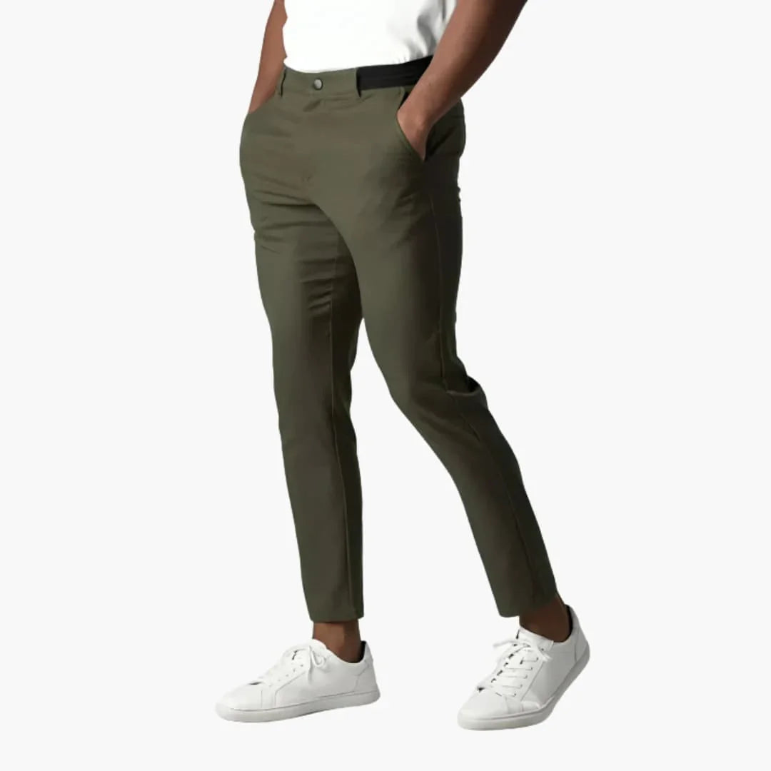 Elastische Herren-Chinohose mit Bund und geradem Bein